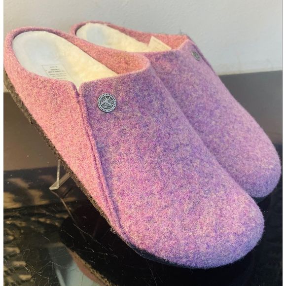 Birkenstock Shoes - BIRKENSTOCK Zermatt Violet Womens SZ 11 Slide Clogs Slippers Felt/Shearling NWOB